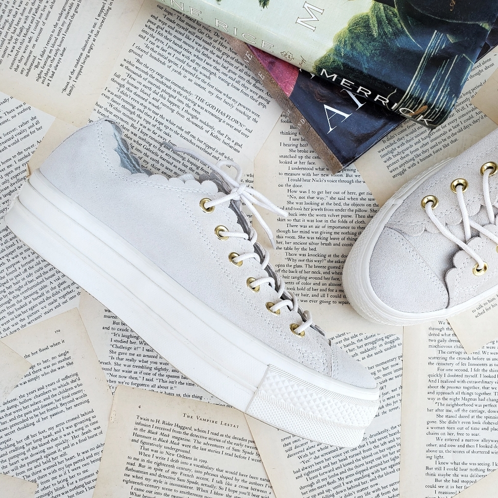CONVERSE Thrilly Frills Suede Platform Sneakers